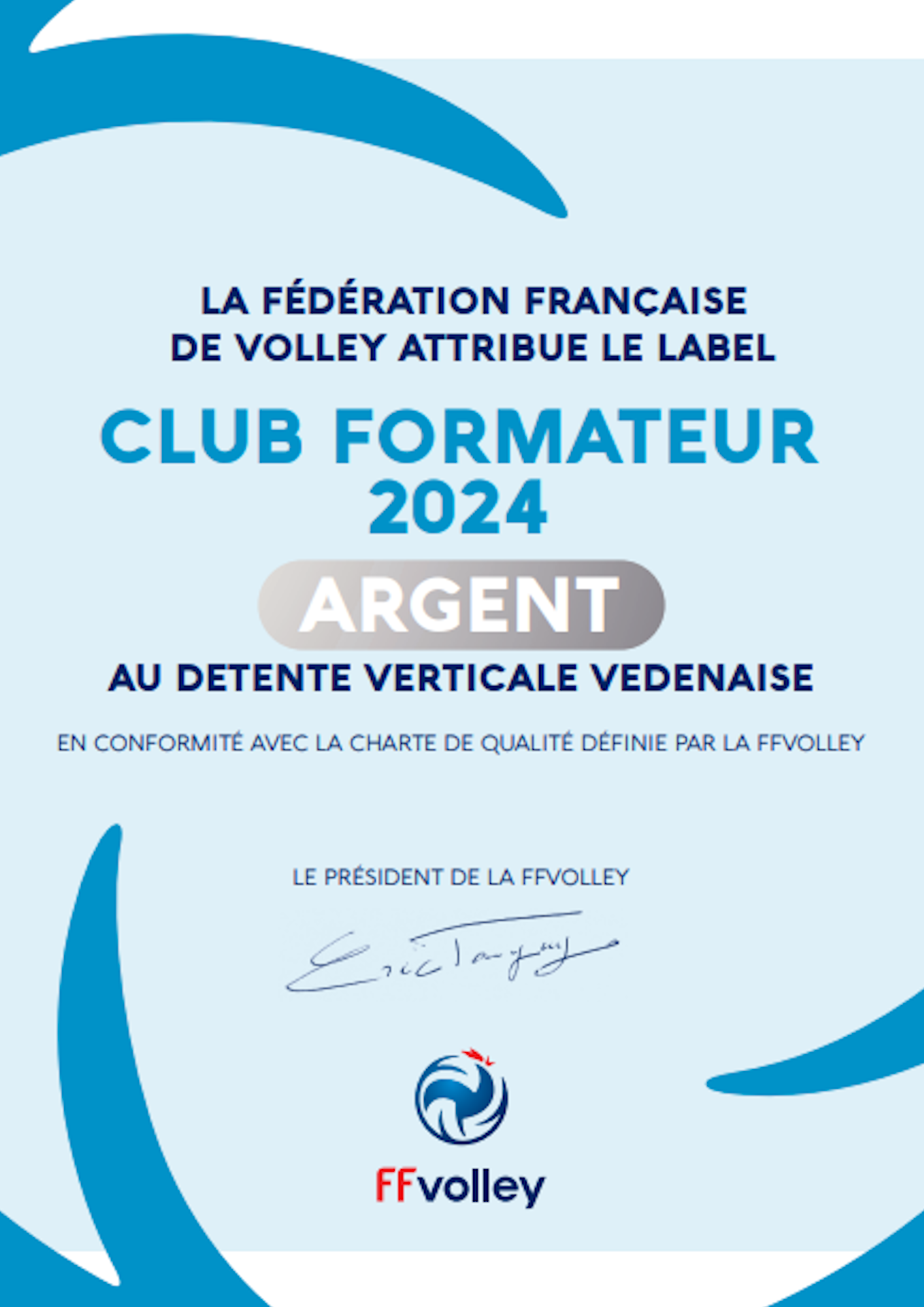 Annonce - DVV Club formateur 2024